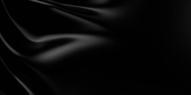 istock 3d soft black waves background. Dark silk crumples. Elegant minimalistic satin ripples backdrop. 3d render illustration 2179403915
