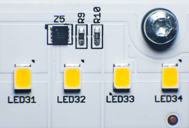 LED Lamp Chip. LED Diode. LED lamp close-up.
