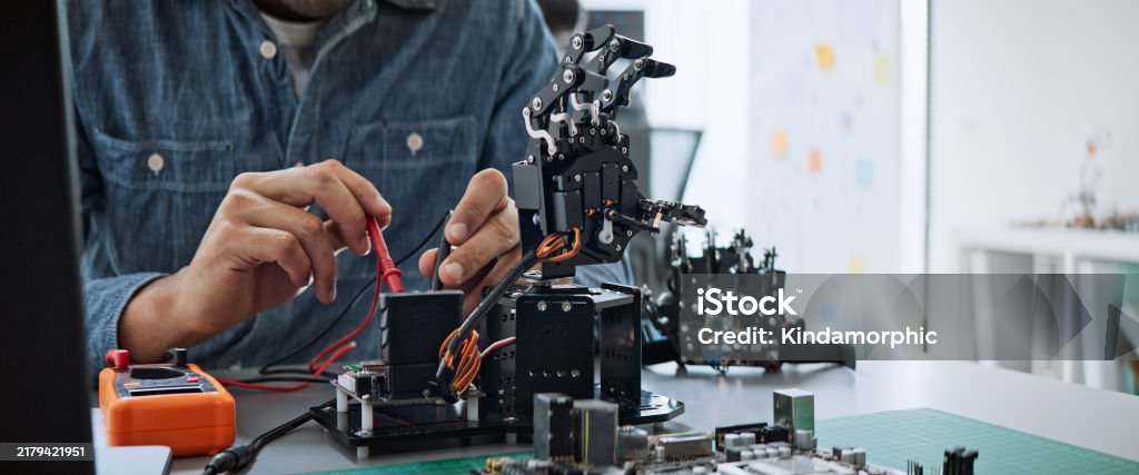 Robot Developer Black And White Male Software Developer Programmers Work Together On ...