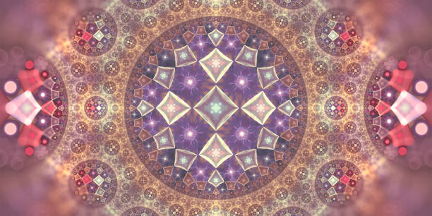 istock Mathematical hyperbolic tiling pattern of pentagons and diamonds. Fractal art infinite crystals abstract background. 2179430452