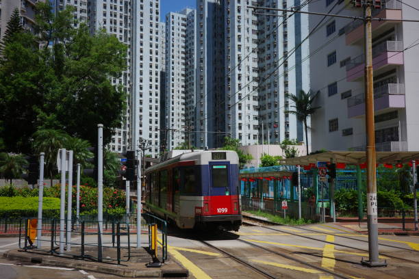 Hong Kong, Hong Kong SAR - September 18 2024: A view of traffic from public transportation on the streets of Hong Kong