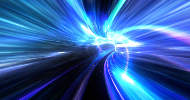 istock Abstract energy tunnel in space. Wormhole travel through time and space. Wormhole space deformation, science fiction. Black hole, vortex hyperspace tunnel. 3D rendering 2179493698