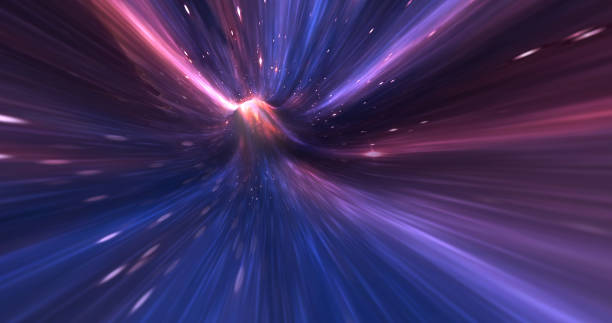 istock Abstract energy tunnel in space. Wormhole travel through time and space. Wormhole space deformation, science fiction. Black hole, vortex hyperspace tunnel. 3D rendering 2179493705