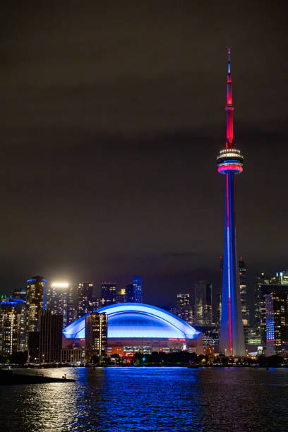 Night view of Toronto downtown. Toronto, Canada - August 21, 2024.