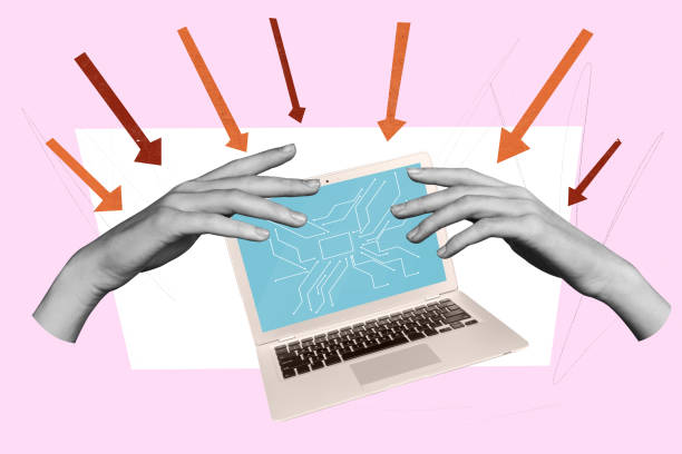 Exclusive magazine picture sketch collage image of arms programming apple samsung modern device isolated painting background