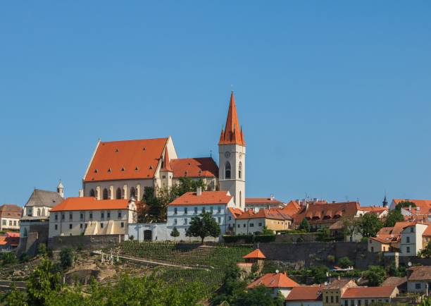 istock Znojmo town with historic church and red rooftops. 2179509064