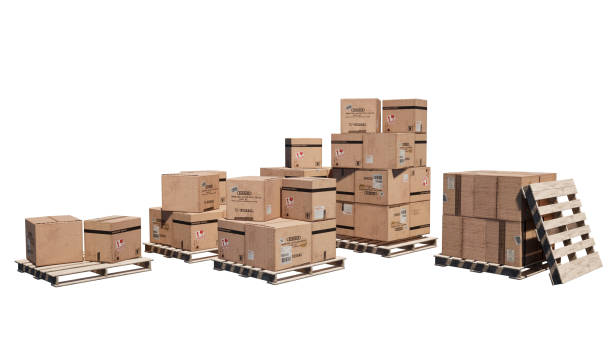 istock wooden pallets stacked on white, clipping path 2179510054