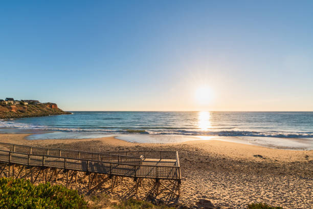 istock Christies Beach sea shore with boardwalk before the sunset 2179510883