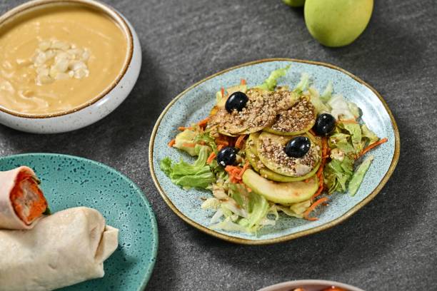 istock Vegan meal with salad and wrap 2179514345
