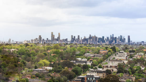 istock Panoramic Melbourne cbd skyline citiscape view from Box Hill Australia 2179519766