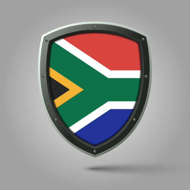 illustrations, cliparts, dessins animés et icônes de national shield of south africa flag with original color - soweto
