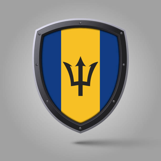 istock National Shield of BARBADOS Flag with Original color 2179522069