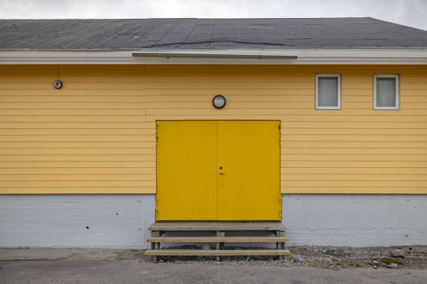Ilulissat, Jakobshavn, Greenland, Denmark - August 22th 2024:   Building for the many small industries in the town which primary claim to fame to day is the ice fjord but it is also an important place for the development of Greenlandic industries