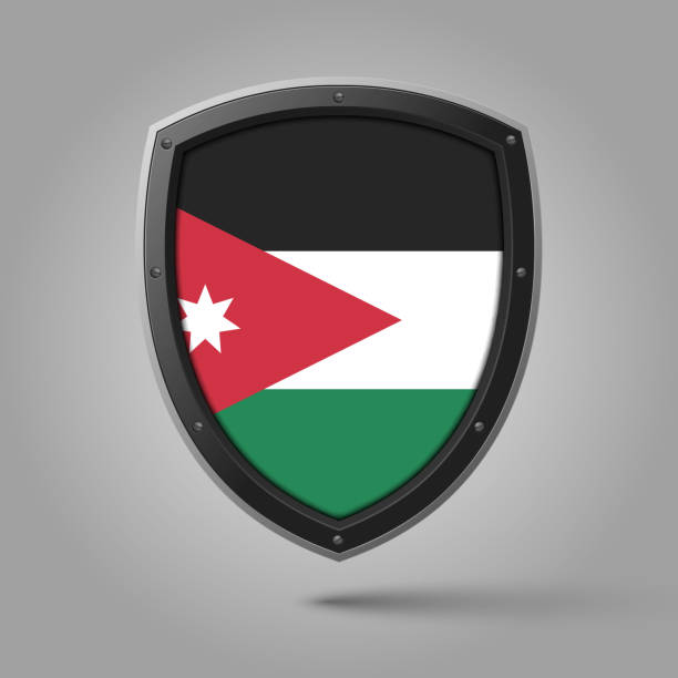 istock National Shield of JORDAN Flag with Original color 2179528935
