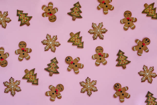 istock Gingerbread Cookie Ornament on Pink Background 2179532348