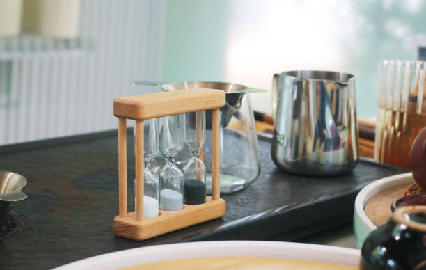 istock Vintage wooden hourglass for making tea process. 2179539879