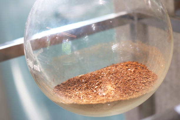 istock Close-up glass round bottom flask background. 2179539989