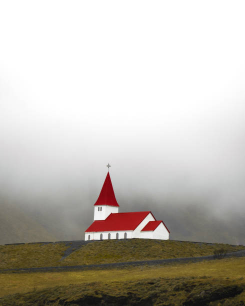 istock Lonely red white church 2179546687
