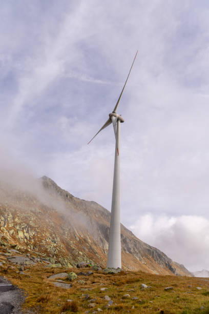 istock Wind Turbine in Foggy Mountain Terrain 2179553216