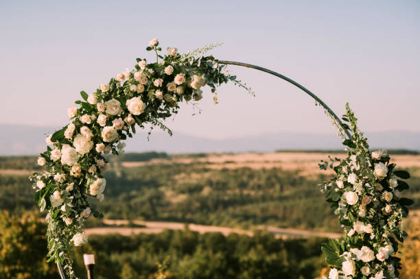 istock Beautiful round wedding arch. 2179560156