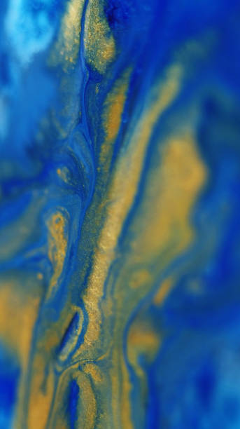 istock Paint splash sparkling fluid blue golden wave art 2179565581