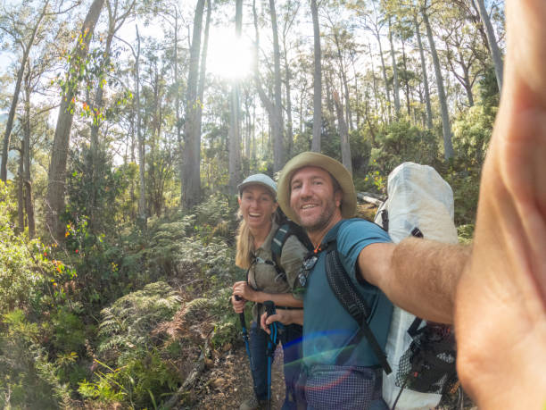 istock Couple Taking a Selfie on Forest Hike 2179569411