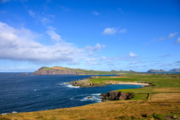 istock Rugged coastline and beach under blue sky on Dingle Peninsula, Ireland 2179569989