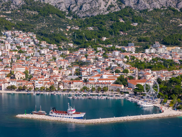 istock Makarska Croatia by drone 2179570696