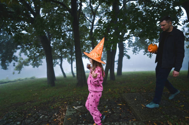 Woman enjoying Halloween