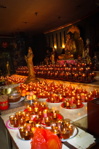 Stunning array of glowing candles forming rows and casting warm light, ideal for creating a peaceful and spiritual ambiance. Perfect for meditation, reflection, or romantic settings