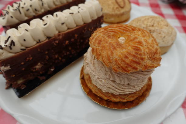 istock Paris-Brest cream pastry and chocolate cake 2179599662
