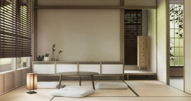 istock Japanese traditional style with decoration muji minimal. 3D rendering 2179601029