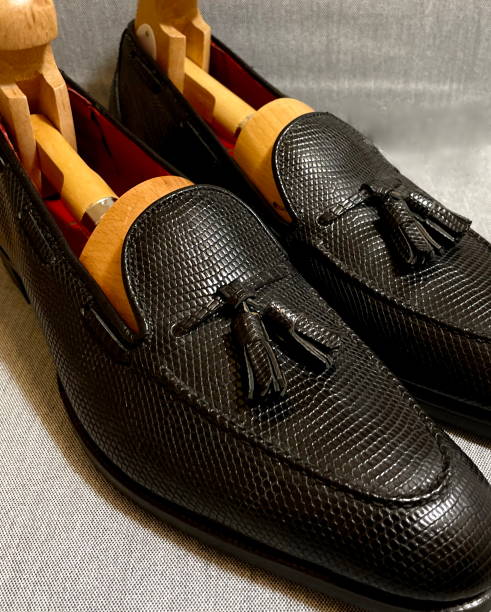 istock Premium Black British Bespoke Tassel Loafer with shoetrees 2179611844