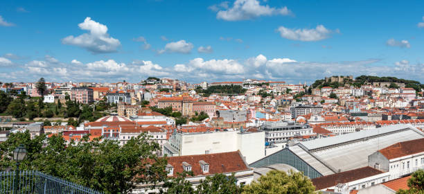 istock Panoramic rooftop view on old town Lisbon seen from viewpoint Sao Pedro de Alcantara 2179616680