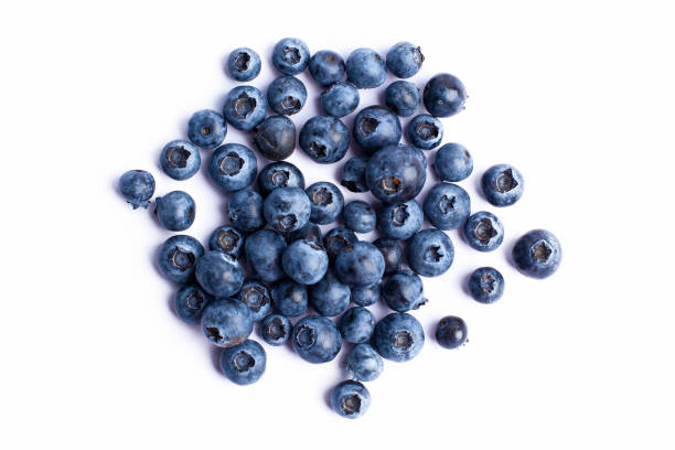 istock Fresh juicy blueberries isolated on white 2179619918