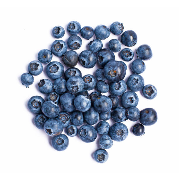 istock Fresh juicy blueberries isolated on white 2179619925