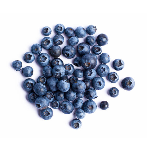 istock Fresh juicy blueberries isolated on white 2179619929