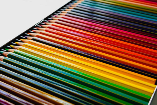 istock Colore pencils in colore pencil case, School art materials 2179635500
