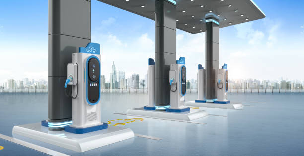 istock Group of ev charging stations or electric vehicle recharging stations 2179654770