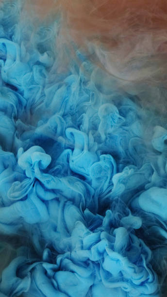 istock Mixed mist ink water blue colored swirl steam 2179654928
