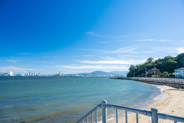 istock The sea seen from the sandy beach 2179665678