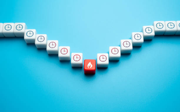 istock Not enough time. Will be behind schedule. Last minute deadlines. Missed deadline. Lateness and failure of all deadlines and plans. Take a break. Being stopped. An important point in the schedule. 2179670117