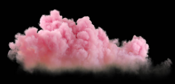 istock Realistic soft evening pink pastel clouds on black backgrounds rendering 2179670852