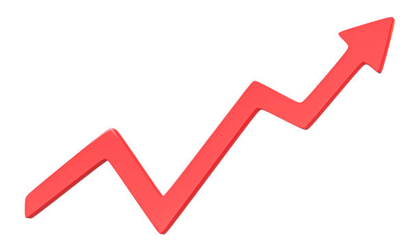 istock 3D Rising arrow growth icon isolated on white background, clipping path 2179672883