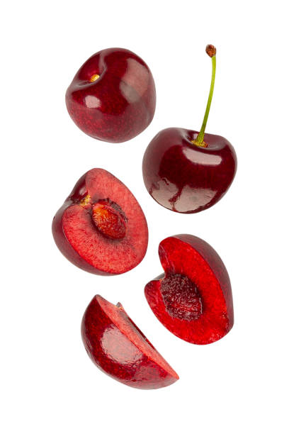 istock Falling Cherry isolated on white background with clipping path, full depth of field 2179675006