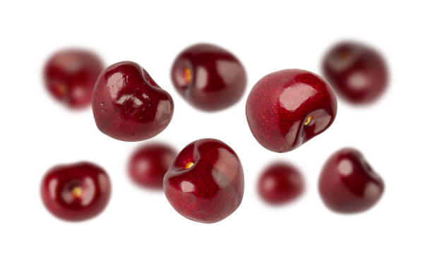 istock Falling Cherry isolated on white background with clipping path, full depth of field 2179675009