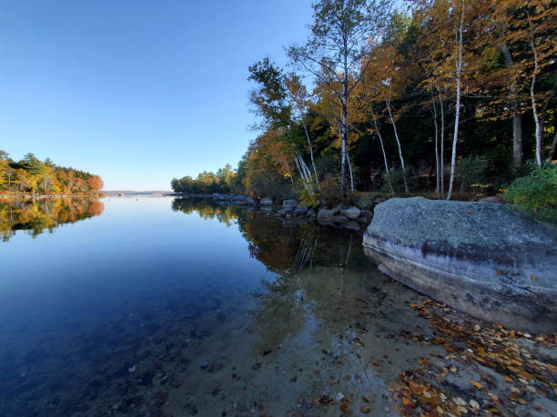 istock Perfect New England Fall Lake Reflections in New Hampshire 2179680593