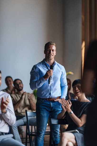 istock Confident Speaker Engaging Audience at Business Conference 2179684411