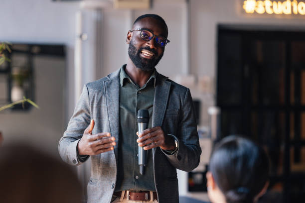 istock Confident Speaker Engaging Audience in Business Conference 2179684494