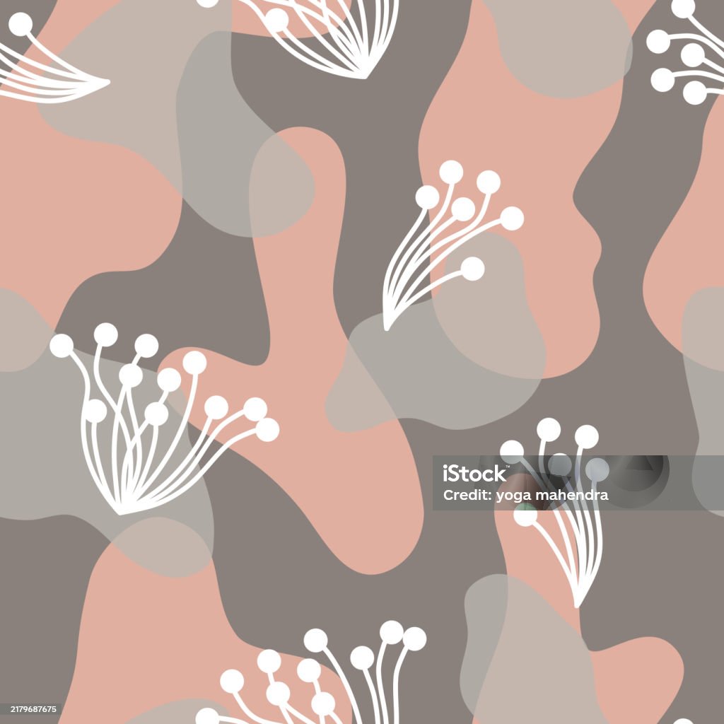 Enoki Pattern Seamless Pattern Of Enoki Mushroom In Abstract Background Stock ...